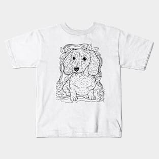 Dachshund drawing design Kids T-Shirt